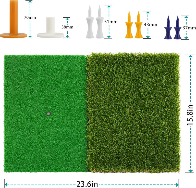 Wind Shear Golf Hitting Mat,Dual-Turf and Tri-Turf Portable & Foldable Golf Mat,Artificial Turf Golf Training Aids for Hitting,Swing & Putting-Ideal Golf Practice Mat for Indoor/Outdoor Use - Image 3
